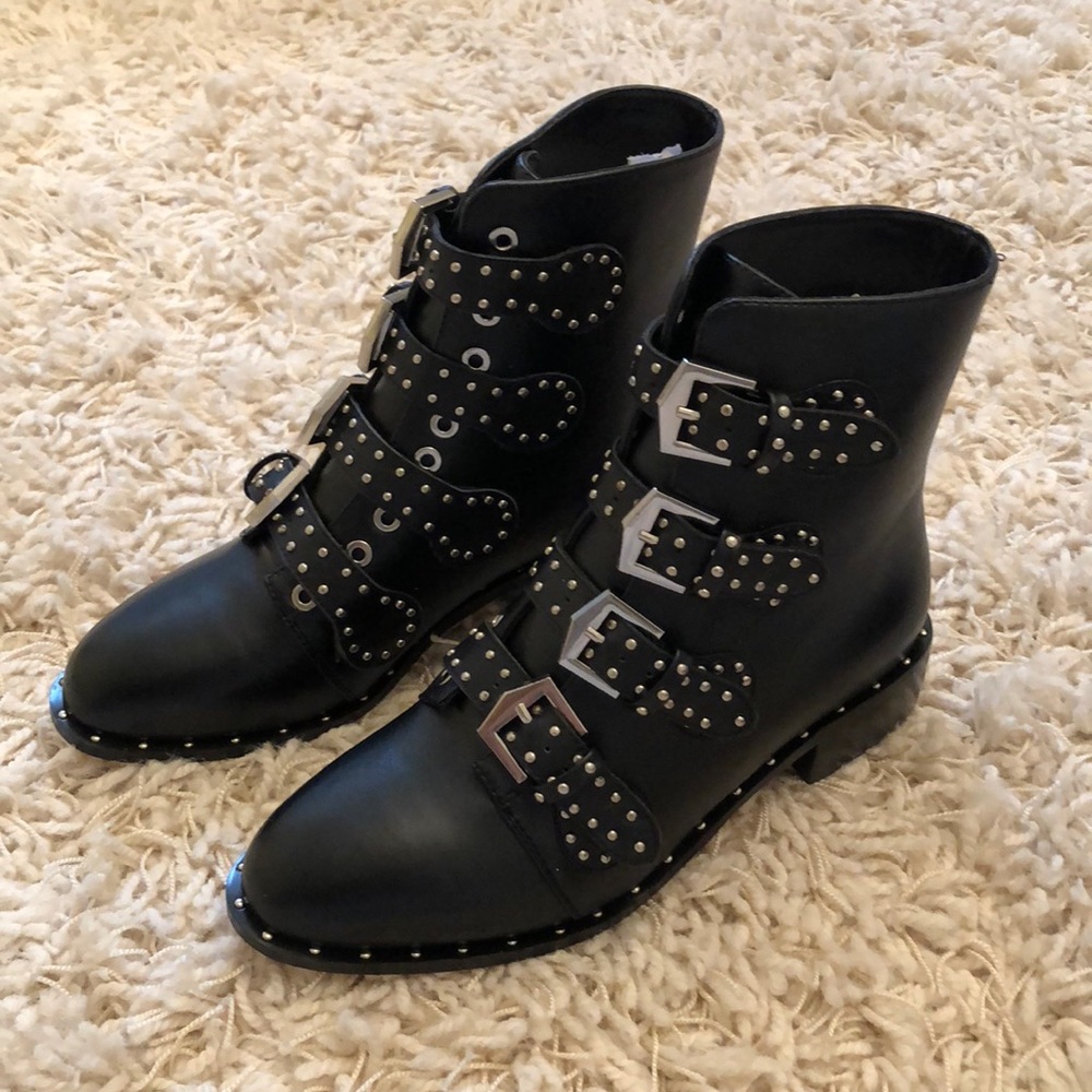 Studded Buckle Booties